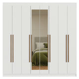 Closet Venus Blanco y Marrón 216x217cm con Ocho Puertas con Diecisiete Compartimientos y con Espejo - CLOSETS | Bylmo