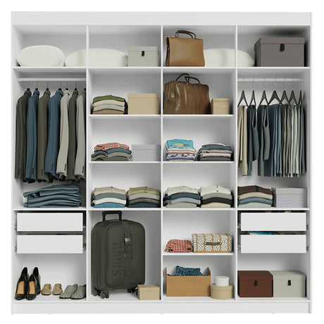 Closet Venus Blanco y Marrón 216x217cm con Ocho Puertas y con Diecisiete Compartimientos - CLOSETS | Bylmo