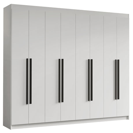 Closet Venus Blanco y Negro 216x217cm con Ocho Puertas de Tiradores Negros y con Diecisiete Compartimientos - CLOSETS | Bylmo