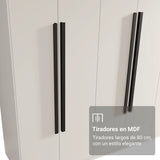 Closet Venus Blanco y Negro 216x217cm con Ocho Puertas de Tiradores Negros y con Diecisiete Compartimientos - CLOSETS | Bylmo