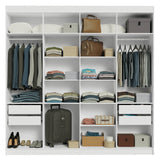 Closet Venus Blanco y Negro 216x217cm con Ocho Puertas de Tiradores Negros y con Diecisiete Compartimientos - CLOSETS | Bylmo