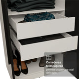 Closet Venus Blanco y Negro 216x217cm con Ocho Puertas con Diecisiete Compartimientos y con Espejo - CLOSETS | Bylmo