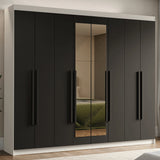 Closet Venus Blanco y Negro 216x217cm con Ocho Puertas con Diecisiete Compartimientos y con Espejo - CLOSETS | Bylmo