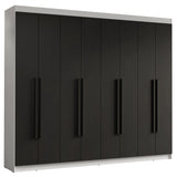 Closet Venus Blanco y Negro 216x217cm con Ocho Puertas y con Diecisiete Compartimientos - CLOSETS | Bylmo