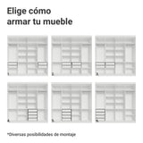 Closet Venus Blanco y Negro 216x217cm con Ocho Puertas y con Diecisiete Compartimientos - CLOSETS | Bylmo