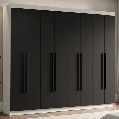 Closet Venus Blanco y Negro 216x217cm con Ocho Puertas y con Diecisiete Compartimientos - CLOSETS | Bylmo