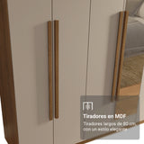 Closet Venus Marrón y Crema 216x217cm con Ocho Puertas con Diecisiete Compartimientos y con Espejo - CLOSETS | Bylmo