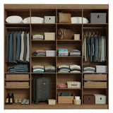Closet Venus Marrón y Crema 216x217cm con Ocho Puertas con Diecisiete Compartimientos y con Espejo - CLOSETS | Bylmo