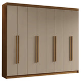 Closet Venus Marrón y Crema 216x217cm con Ocho Puertas y con Diecisiete Compartimientos - CLOSETS | Bylmo