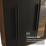 Closet Venus Marrón y Negro 216x217cm con Ocho Puertas con Diecisiete Compartimientos y con Espejo - CLOSETS | Bylmo