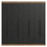 Closet Venus Marrón y Negro 216x217cm con Ocho Puertas y con Diecisiete Compartimientos - CLOSETS | Bylmo