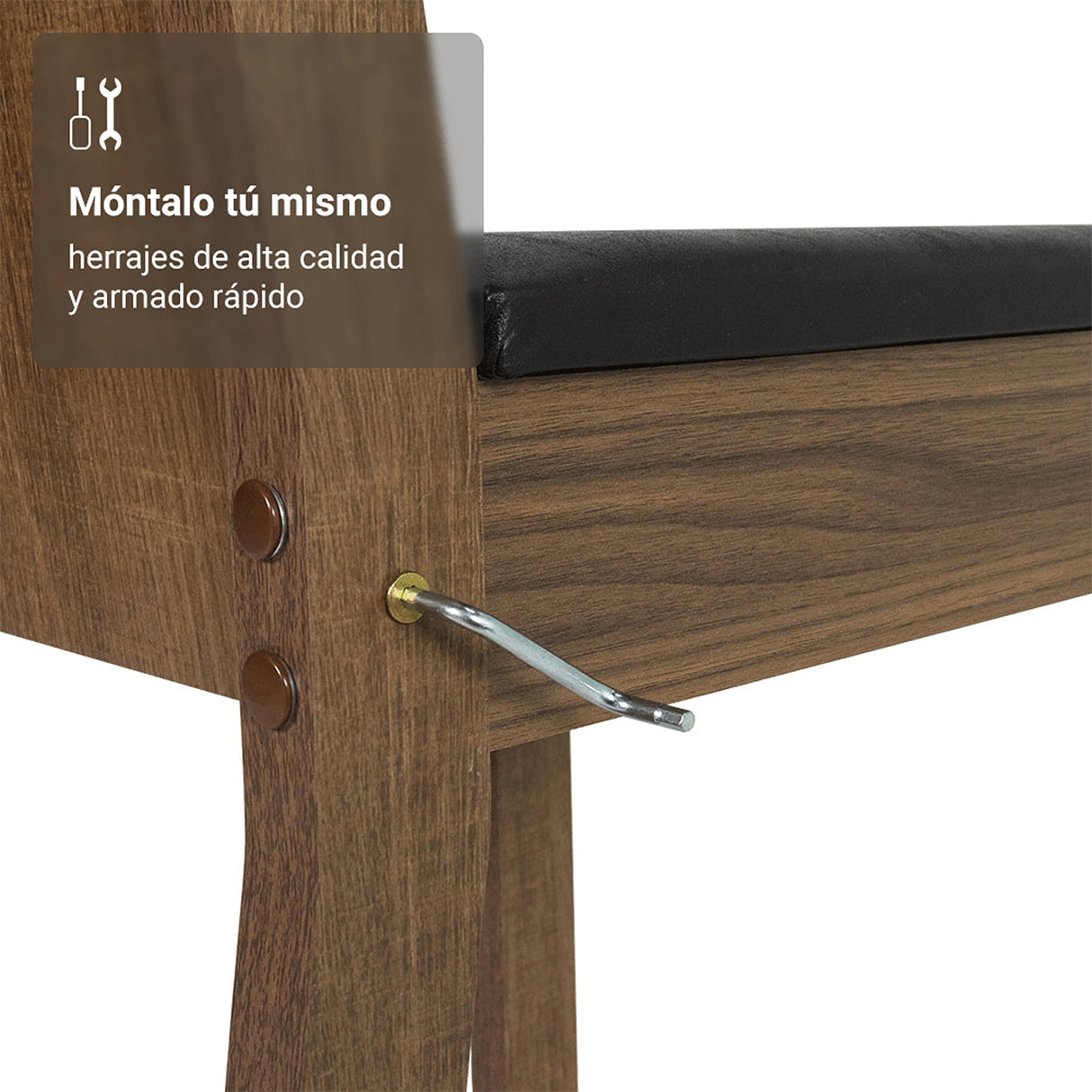 Juego de comedor Paula Marrón y Negro 110x76cm Circular de Cuatro Puestos con Cuatro Sillas - COMEDORES | Bylmo