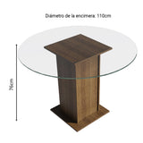 Juego de comedor Madu Marrón y Negro 110x76cm Rectangular de Cuatro Puestos con Cuatro Sillas - COMEDORES | Bylmo