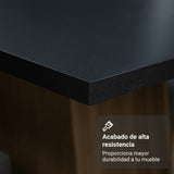 Juego de comedor Medelin Negro y Marrón 136x76cm Rectangular de Seis Puestos con Seis Sillas - COMEDORES | Bylmo
