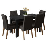 Juego de comedor Allegro Negro 136x76cm Rectangular de Seis Puestos con Seis Sillas - COMEDORES | Bylmo