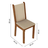Juego de comedor Aline Marrón y Crema 90x76cm Cuadrado de Cuatro Puestos con Cuatro Sillas - COMEDORES | Bylmo