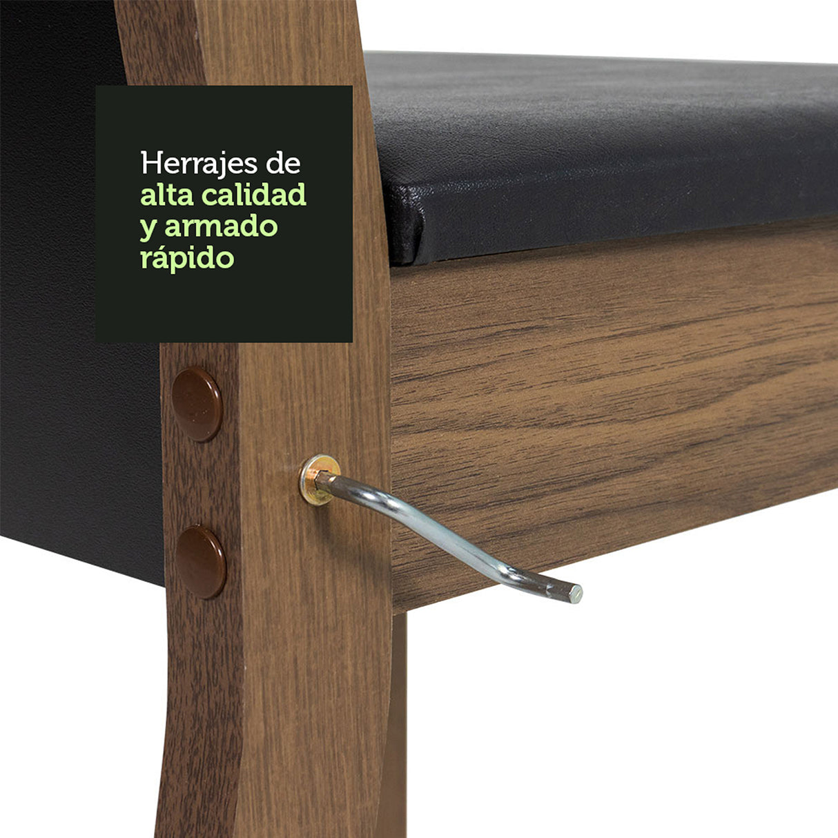 Juego de comedor Aline Marrón y Negro 80x76cm Cuadrado de Cuatro Puestos con Cuatro Sillas - COMEDORES | Bylmo