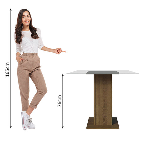 Juego de comedor Aline Marrón y Negro 80x76cm Cuadrado de Cuatro Puestos con Cuatro Sillas - COMEDORES | Bylmo