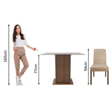Juego de comedor Luli Marrón y Beige 80x77cm Cuadrado de Dos Puestos con Dos Sillas - COMEDORES | Bylmo