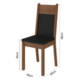 Juego de comedor Dallas Marrón y Negro 80x76cm Cuadrado de Cuatro Puestos con Cuatro Sillas - COMEDORES | Bylmo