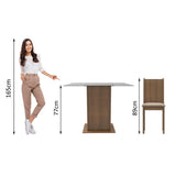 Juego de comedor Maya Marrón y Beige 80x77cm Cuadrado de Cuatro Puestos con Cuatro Sillas - COMEDORES | Bylmo