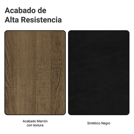 Juego de comedor Maya Marrón y Negro 80x77cm Cuadrado de Cuatro Puestos con Cuatro Sillas - COMEDORES | Bylmo