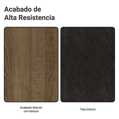 Juego de comedor Noemi Marrón y Negro 80x76cm Cuadrado de Cuatro Puestos con Cuatro Sillas - COMEDORES | Bylmo