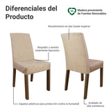 Juego de comedor Ivy Marrón y Beige 80x76cm Cuadrado de Cuatro Puestos con Cuatro Sillas - COMEDORES | Bylmo