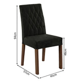 Juego de comedor Ruby Negro Oxford y Marrón 180x78cm Rectangular de Cuatro Puestos con Cuatro Sillas - COMEDORES | Bylmo