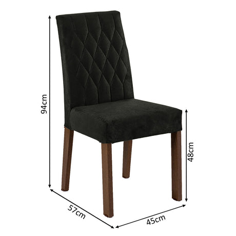 Juego de comedor Ruby Negro Oxford y Marrón 180x78cm Rectangular de Cuatro Puestos con Cuatro Sillas - COMEDORES | Bylmo