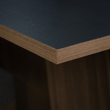 Juego de comedor Ruby Negro y Marrón 180x78cm Rectangular de Cuatro Puestos con Cuatro Sillas - COMEDORES | Bylmo