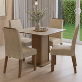Juego de comedor Aspen Marrón y Crema 90x78cm Cuadrado de Cuatro Puestos con Cuatro Sillas - COMEDORES | Bylmo