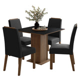 Juego de comedor Aspen Marrón y Negro 90x78cm Cuadrado de Cuatro Puestos con Cuatro Sillas - COMEDORES | Bylmo