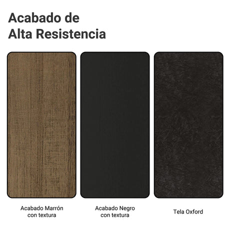 Juego de comedor Braga Marrón y Negro 160x78cm Rectangular de Cuatro Puestos con Cuatro Sillas - COMEDORES | Bylmo