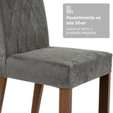 Juego de comedor Tulum Marrón y Gris 160x78cm Rectangular de Cuatro Puestos con Cuatro Sillas - COMEDORES | Bylmo