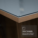 Juego de comedor Porto Marrón y Gris 160x78cm Rectangular de Cuatro Puestos con Cuatro Sillas - COMEDORES | Bylmo