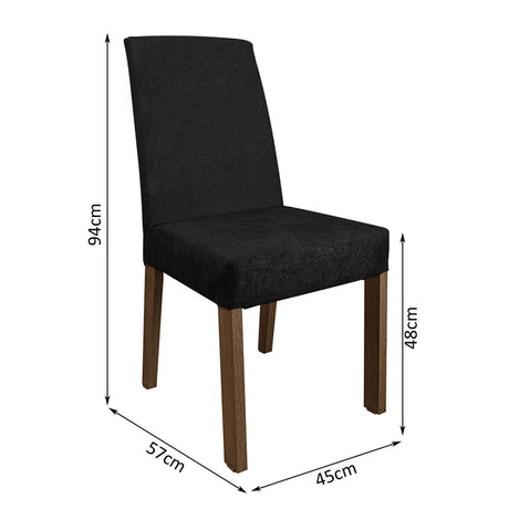 Juego de comedor Simone Marrón y Negro 180x78cm Rectangular de Seis Puestos con Seis Sillas - COMEDORES | Bylmo