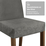 Juego de comedor Simone Negro y Marrón 180x78cm Rectangular de Seis Puestos con Seis Sillas - COMEDORES | Bylmo