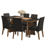 Juego de comedor Valerie Marrón y Negro 180x78cm Rectangular de Seis Puestos con Seis Sillas - COMEDORES | Bylmo