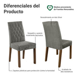 Juego de comedor Marissa Negro y Marrón 180x78cm Rectangular de Seis Puestos con Seis Sillas - COMEDORES | Bylmo