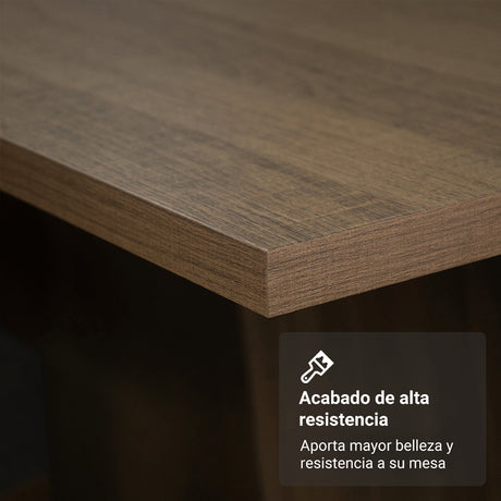 Juego de comedor Soho Marron Oxford y Negro 160x78cm Rectangular de Seis Puestos con Seis Sillas - COMEDORES | Bylmo