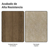 Juego de comedor Madrid Marrón y Beige 160x78cm Rectangular de Seis Puestos con Seis Sillas - COMEDORES | Bylmo