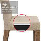 Juego de comedor Madrid Marrón y Beige 160x78cm Rectangular de Seis Puestos con Seis Sillas - COMEDORES | Bylmo