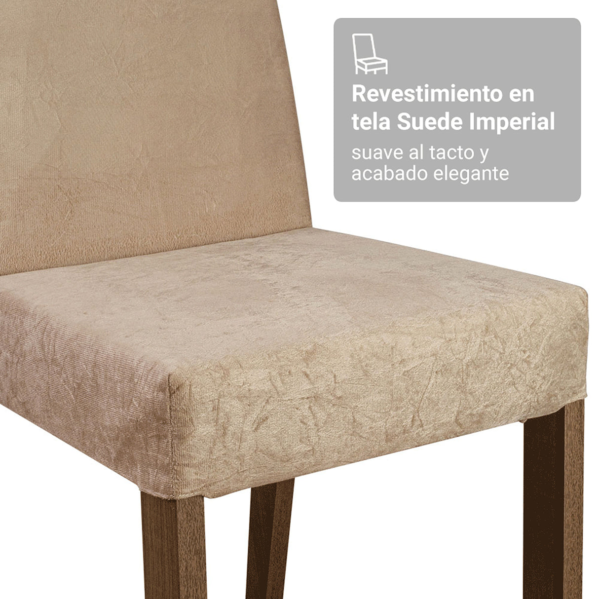 Juego de comedor Madrid Marrón y Beige 160x78cm Rectangular de Seis Puestos con Seis Sillas - COMEDORES | Bylmo
