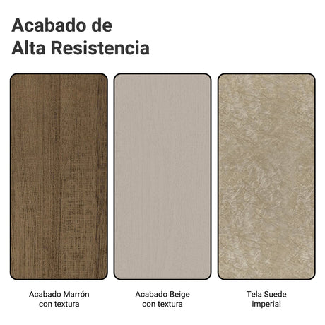 Juego de comedor Madrid Marrón y Crema 160x78cm Rectangular de Seis Puestos con Seis Sillas - COMEDORES | Bylmo