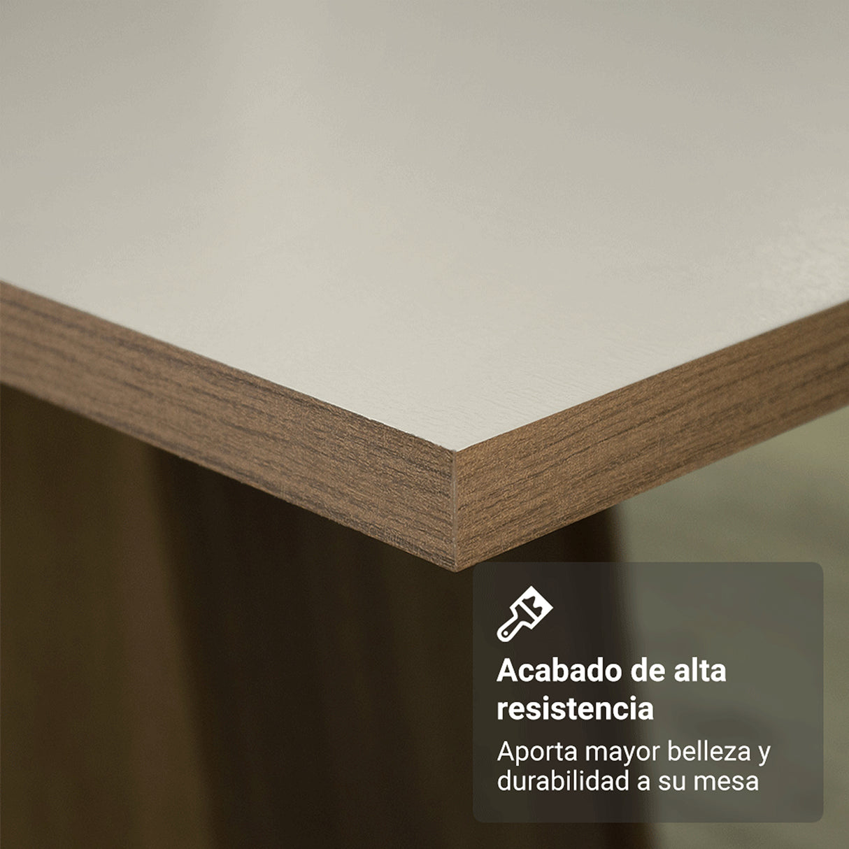 Juego de comedor Leon Marrón y Crema 160x78cm Rectangular de Seis Puestos con Seis Sillas - COMEDORES | Bylmo
