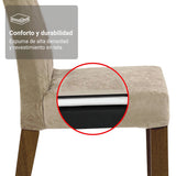 Juego de comedor Sintra Marrón y Crema 160x78cm Rectangular de Seis Puestos con Seis Sillas - COMEDORES | Bylmo