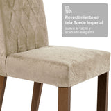 Juego de comedor Sintra Marrón y Crema 160x78cm Rectangular de Seis Puestos con Seis Sillas - COMEDORES | Bylmo