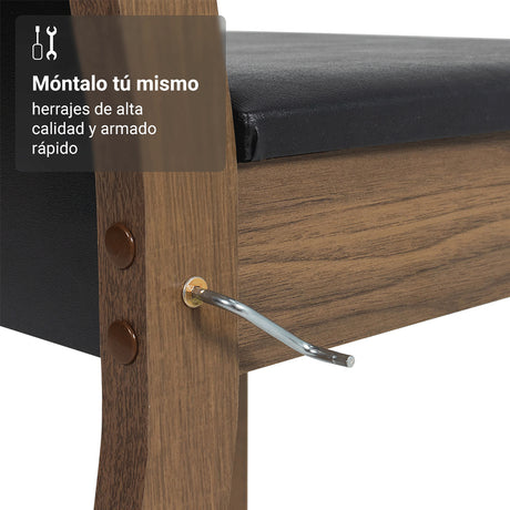 Juego de comedor Justine Marrón y Negro 180x79cm Rectangular de Ocho Puestos con Ocho Sillas - COMEDORES | Bylmo