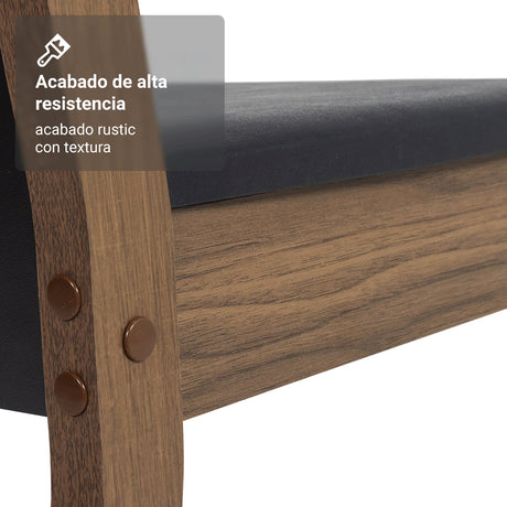 Juego de comedor Justine Marrón y Negro 180x79cm Rectangular de Ocho Puestos con Ocho Sillas - COMEDORES | Bylmo